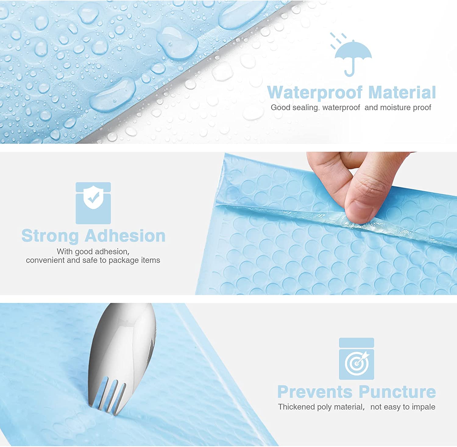 6x10 Bubble - Mailer Padded Envelope | Light Blue - Shipping In Style