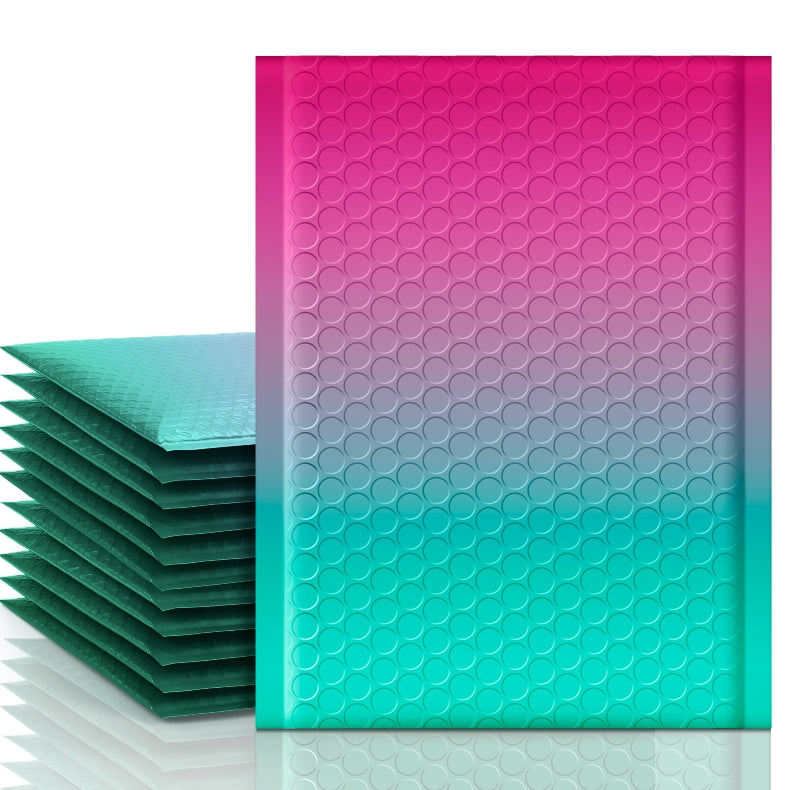 6x10 Bubble Mailer #0 | Usable Size 6x9" |  PinkGreen