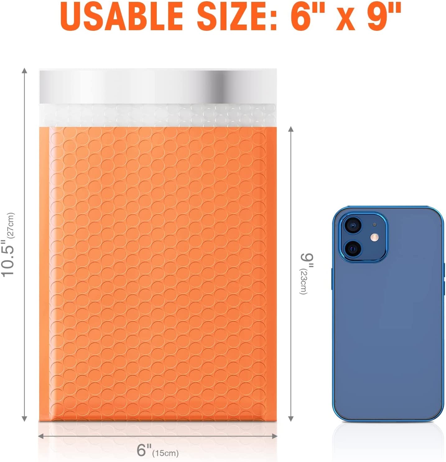 6x10 Bubble Mailer  #0 | Usable Size 6x9"| Orange