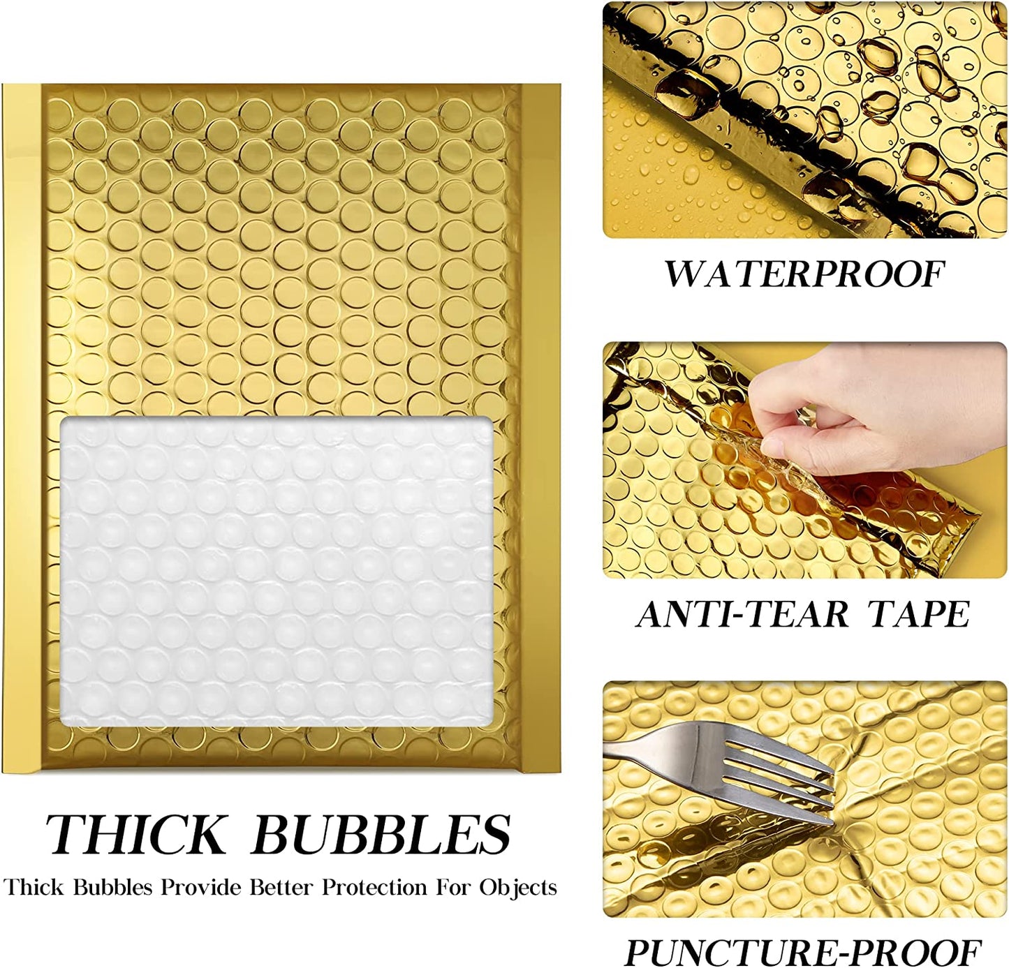 6x10 Bubble Mailer  #0 | Usable Size 6x9" | Gold