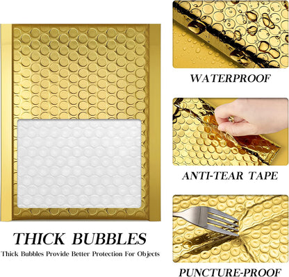 6x10 Bubble Mailer  #0 | Usable Size 6x9" | Gold