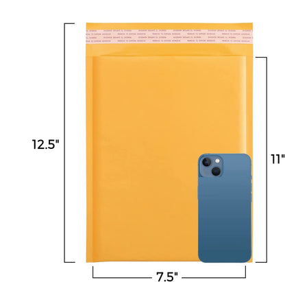 7.25x12 Kraft Bubble Mailer Padded Envelope #1 | Usable Size 7.25x11" | 250 Pack Wholesale