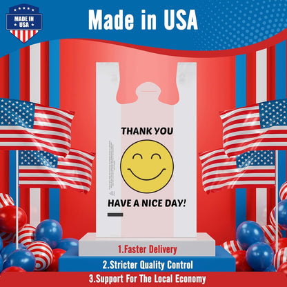 11.5x6.5x21“ 0.47mil Happy Smiling Face Plastic Bags | 1000 Counts Wholesale