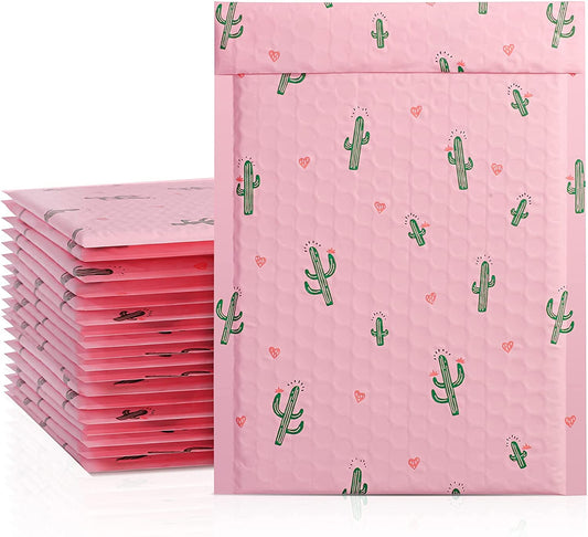 6x10 Inch Color Printing Bubble Mailers | Usable Size 6x9"|Cactus