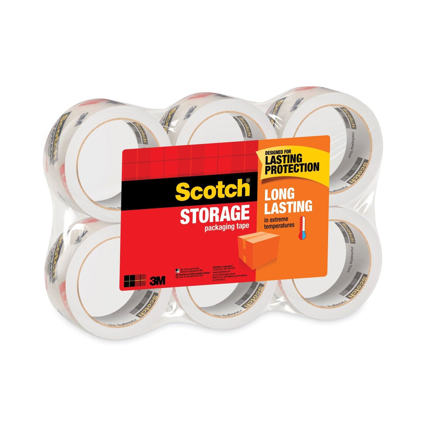 Scotch Storage Tape, 3" Core, 1.88" x 54.6 yds, Clear, 6/Pack