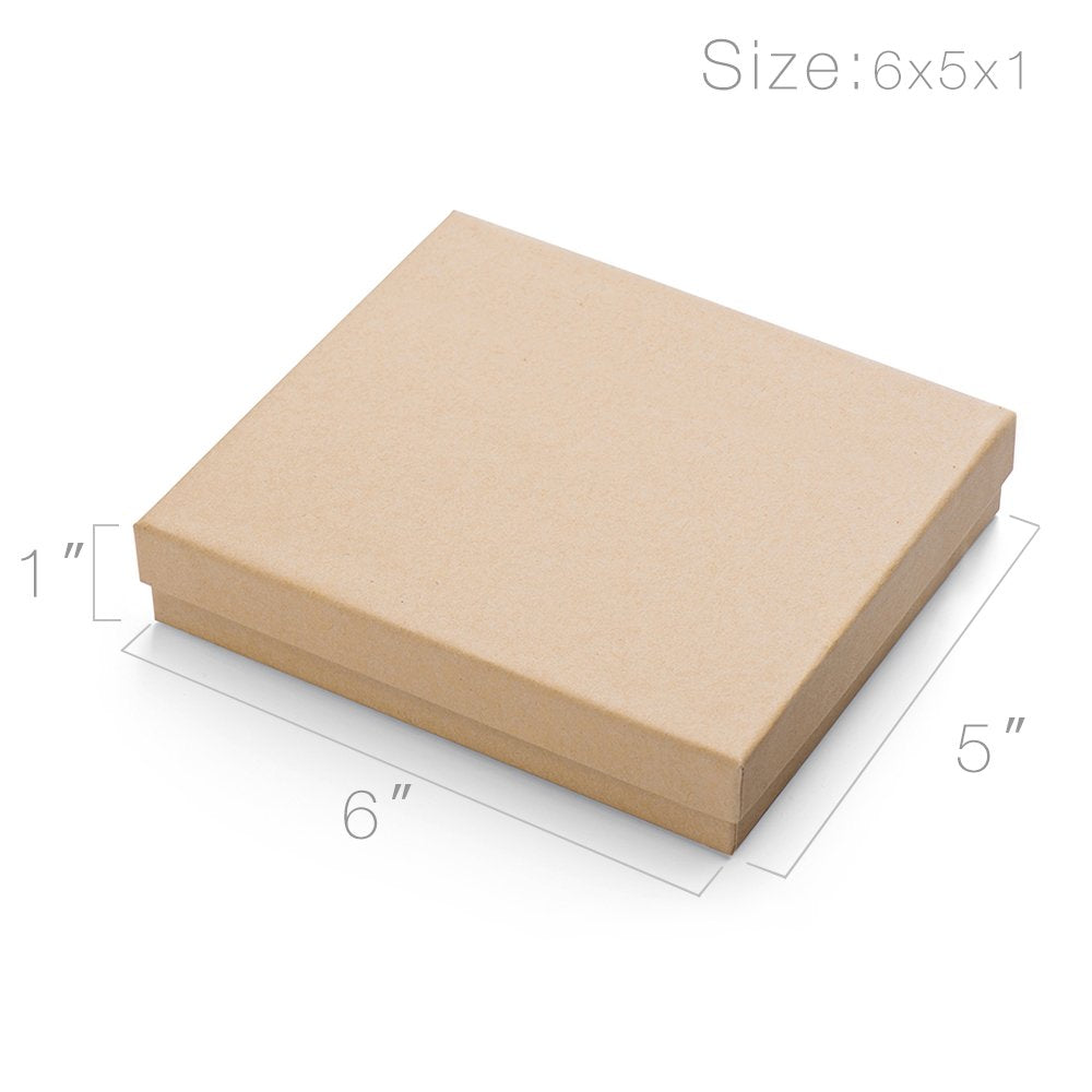 6x5x1 Inch Jewelry Kraft Gift Boxes With Lids | 126 Pack Wholesale