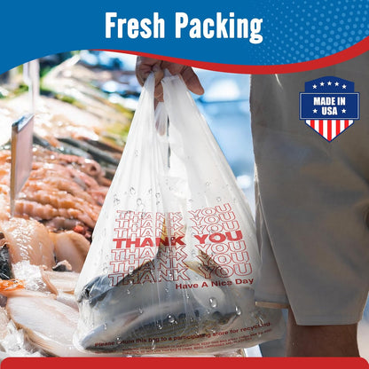 11.5 x 6.5 x 21“  0.47mil Thank You Plastic Bags 1000 Count