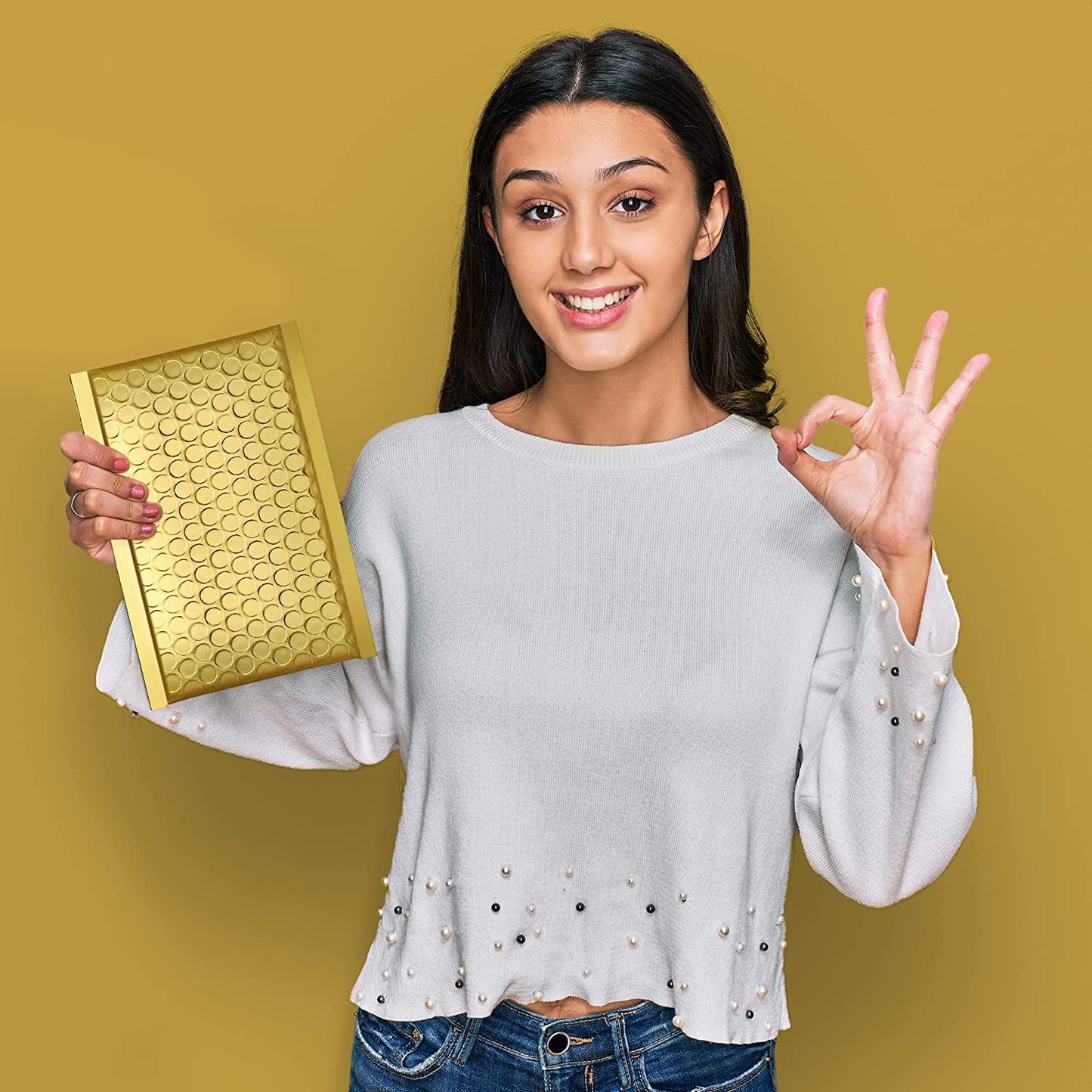 4x8 Bubble Mailer Padded Envelope  #000 | Usable Size 4x7"| Gold