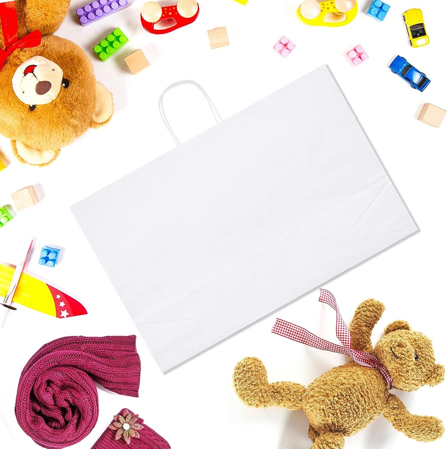 16x6x12 Inch Kraft Paper Gift Bags | 100 Pack Wholesale