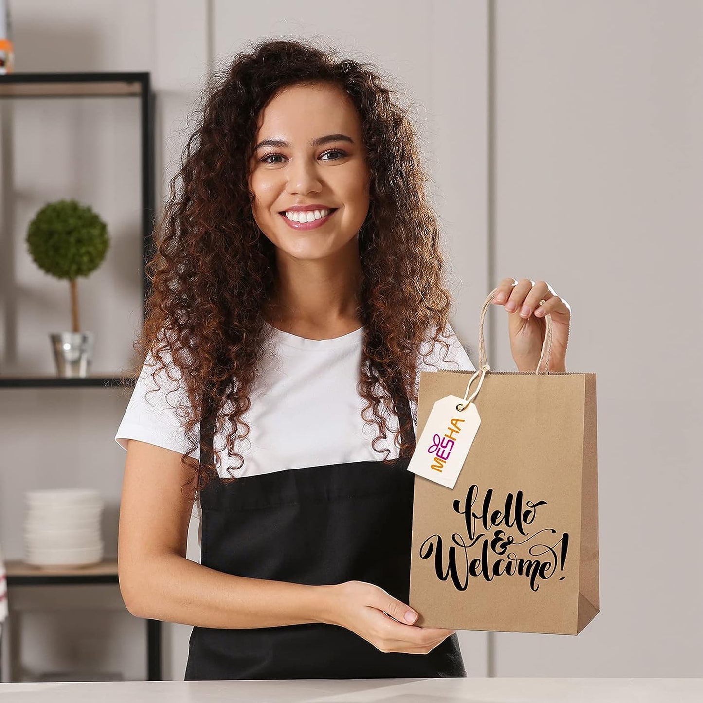 5.25x3.75x8 Inch Kraft Paper Gift Bags | 200 Pack Wholesale