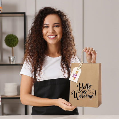 5.25x3.75x8 Inch Kraft Paper Gift Bags | 200 Pack Wholesale