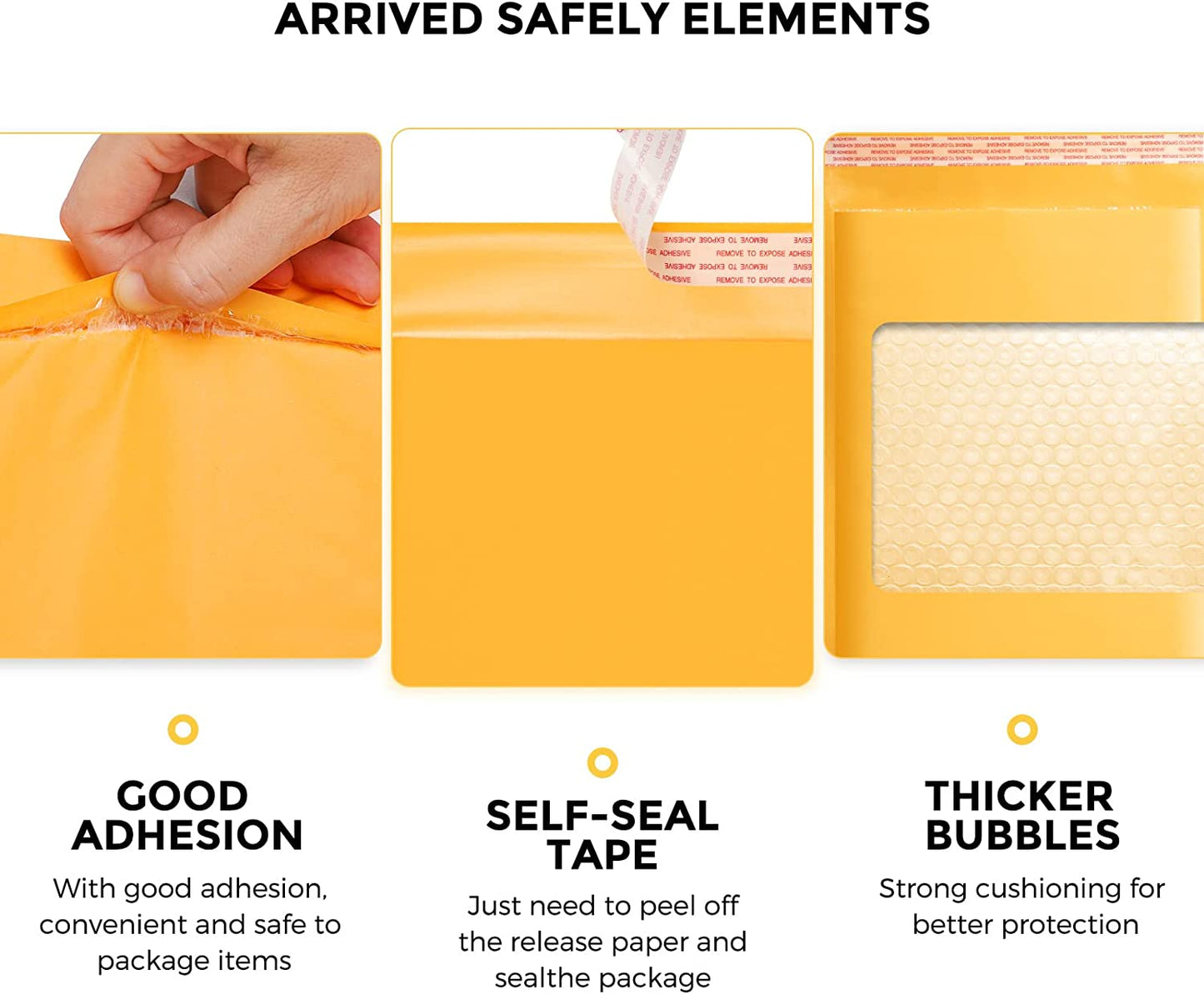 8.5x12 Kraft Bubble Mailer Padded Envelope #2 | Usable Size 8.5x11"| Yellow