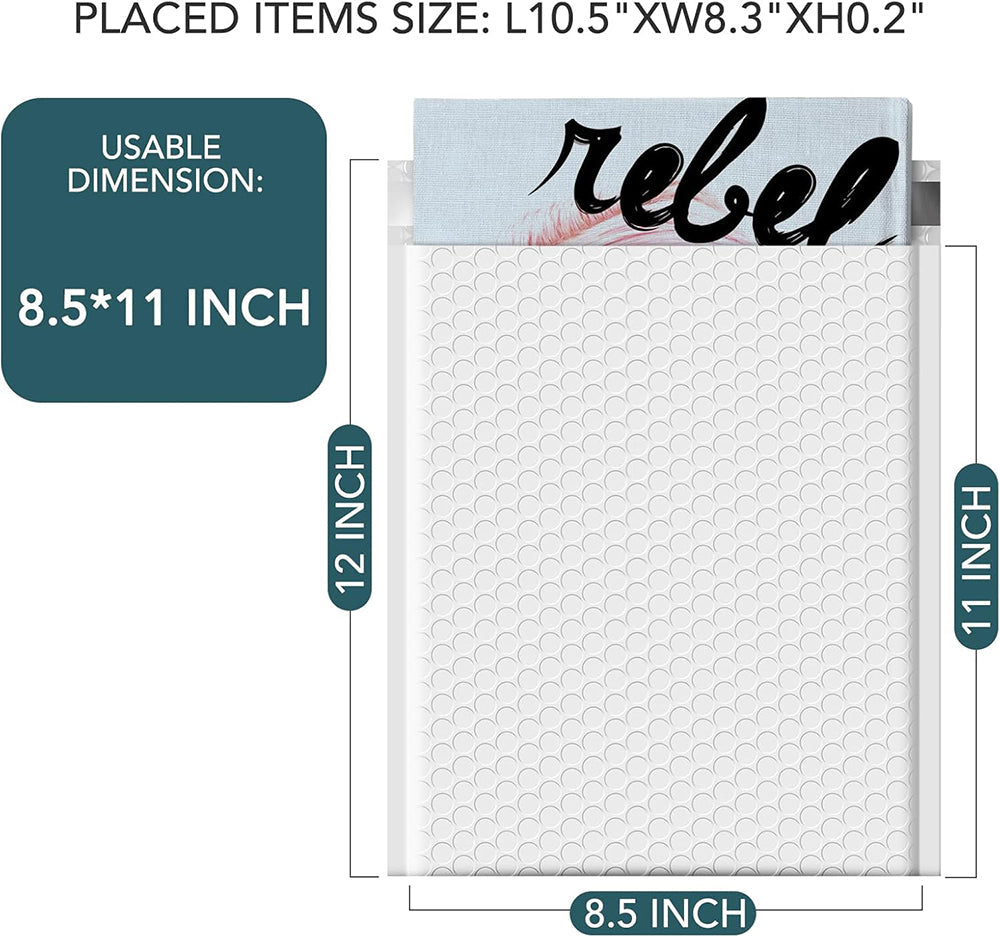 8.5x12 Inch Bubble Mailers #2 | Usable Size 8.5x11" | 250 Pack Wholesale