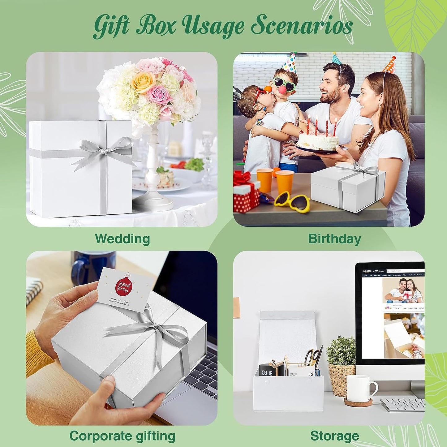 8x8x4 Inch Magnetic Gift Boxes | 50 Pack Wholesale