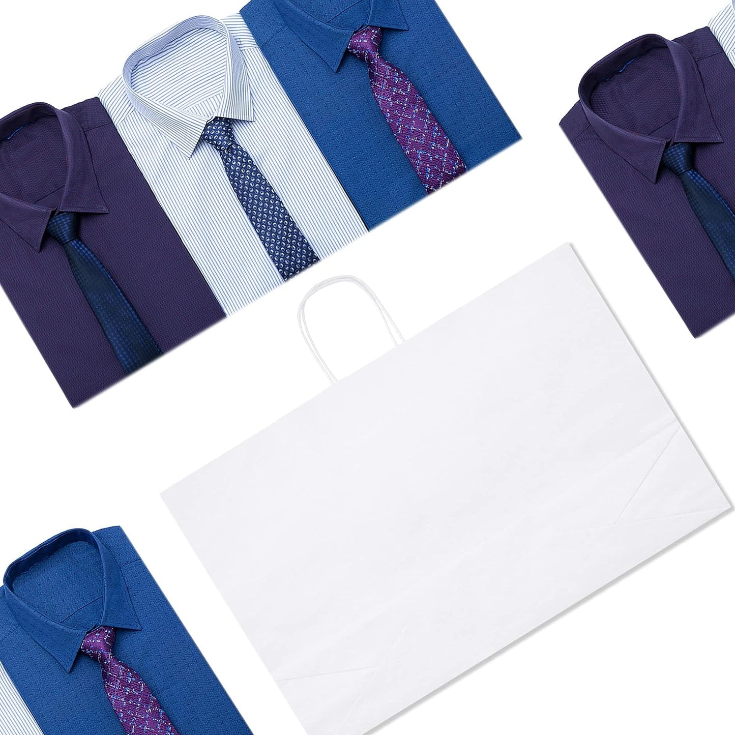 16x6x12 Inch Kraft Paper Gift Bags | 100 Pack Wholesale