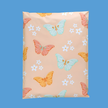 Butterfly Poly Mailers Size 7.5x10.5 Colorful Pastel Shipping Bags