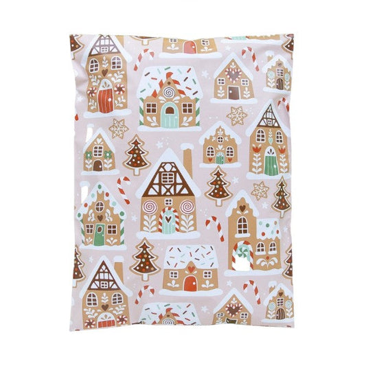 Gingerbread Village Christmas polymailer