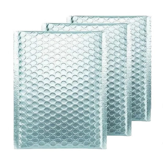 Ice Blue Metallic Bubble Mailers Size 8.5x12 Padded Envelopes