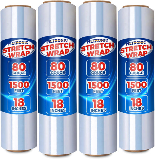 Stretch Wrap/Film Roll 18" x 1500 Ft 80 Gauge Heavy Duty Plastic Packing