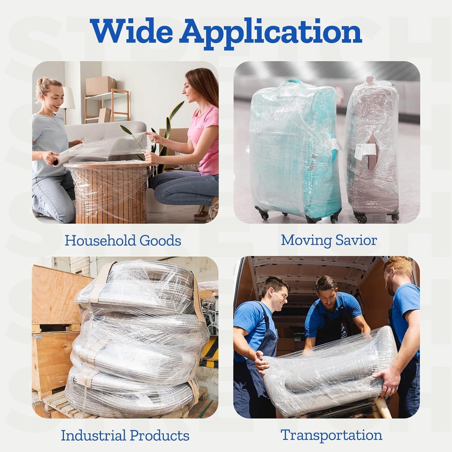 Stretch Wrap/Film Roll 18" x 1500 Ft 80 Gauge Heavy Duty Plastic Packing