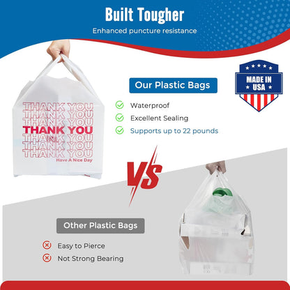 11.5x6.5x21“  0.47mil Thank You Plastic Bags 1000 Count Wholesale