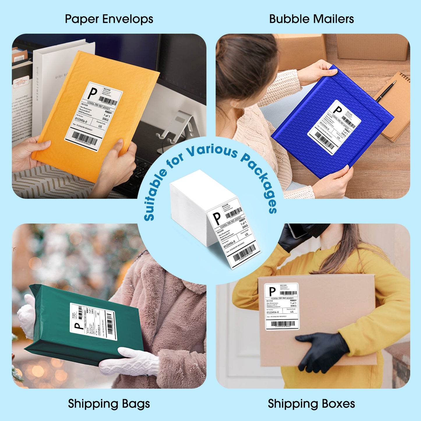 4x6 Direct Thermal Shipping Labels Paper White 200 pack