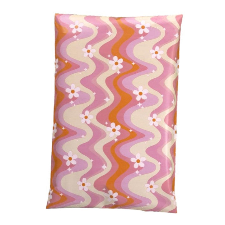 Pink Wavy Daisy Poly Mailers Size 6x9 Colorful Shipping Bags