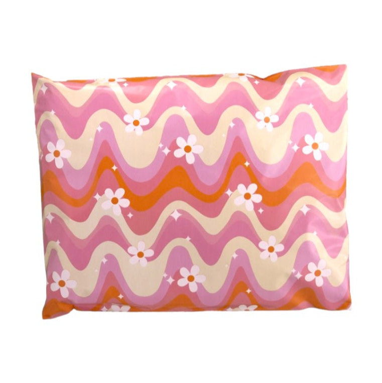 Pink Wavy Daisy Poly Mailers Size 12x15.5 Colorful Shipping Bags