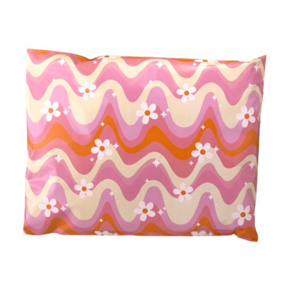 Pink Wavy Daisy Poly Mailers Size 12x15.5 Colorful Shipping Bags