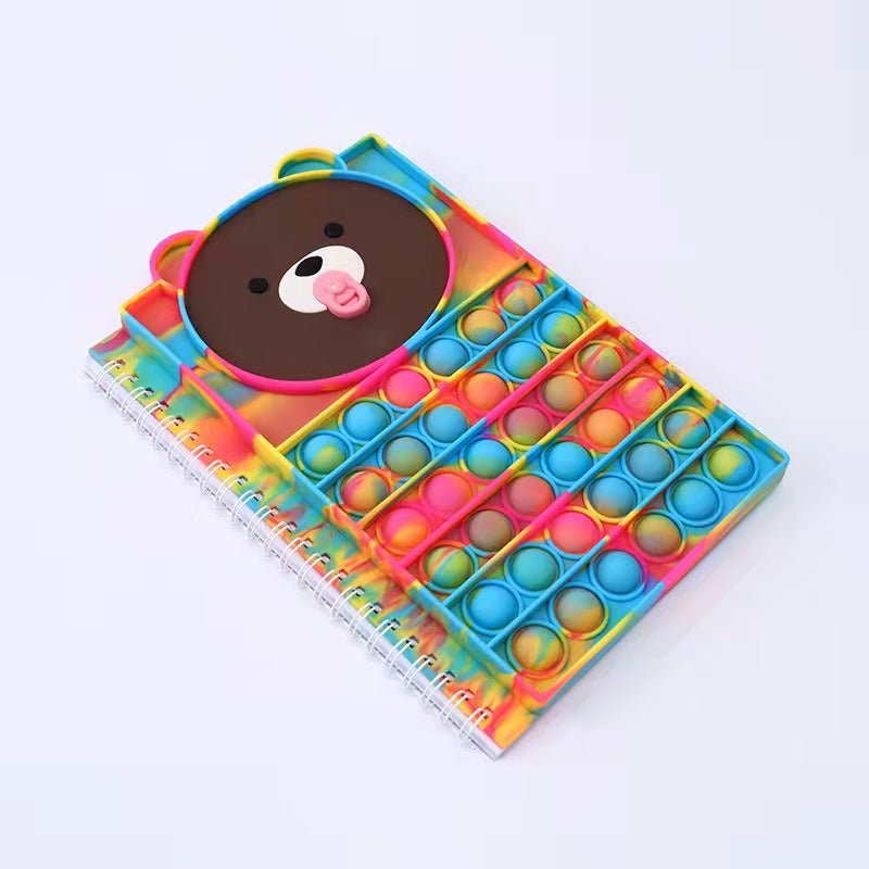 Bear Fidget Notebooks Bubble Pop Toy Popper Note Book - Shipping In Style