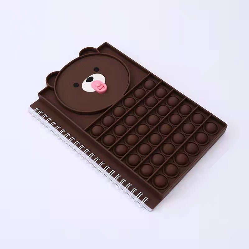 Bear Fidget Notebooks Bubble Pop Toy Popper Note Book - Shipping In Style