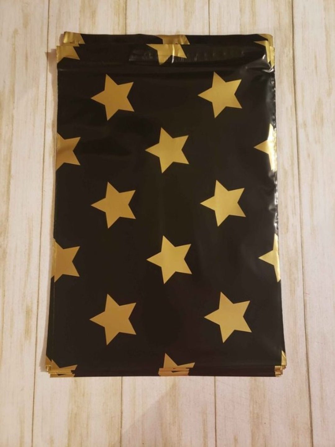 Black Gold Stars Poly Mailers Size 10x13 Colorful Shipping Bags - Shipping In Style