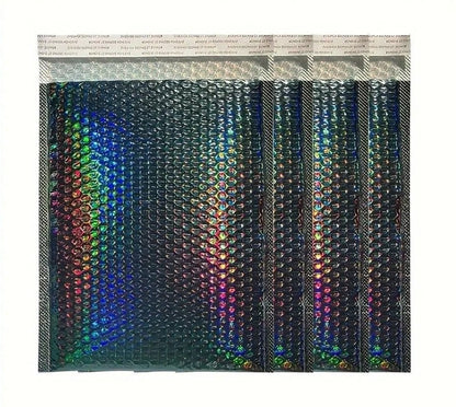 Black Holographic Bubble Mailers Size 6.5x10 Pack of 15 - Shipping In Style