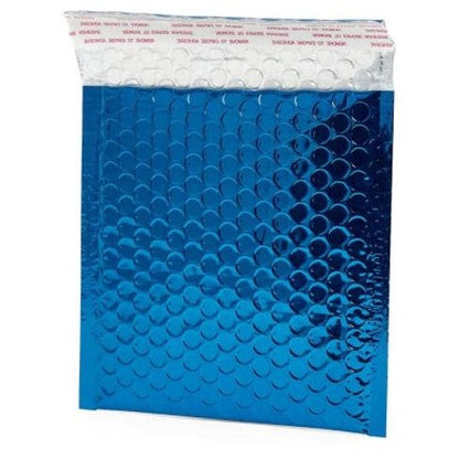 Blue Metallic Bubble Mailers Size 5x5 Padded Shipping Bags - Shipping In Style