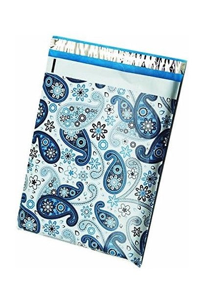 Blue Paisley Poly Mailers Size 6x9 Shipping Bags - Shipping In Style