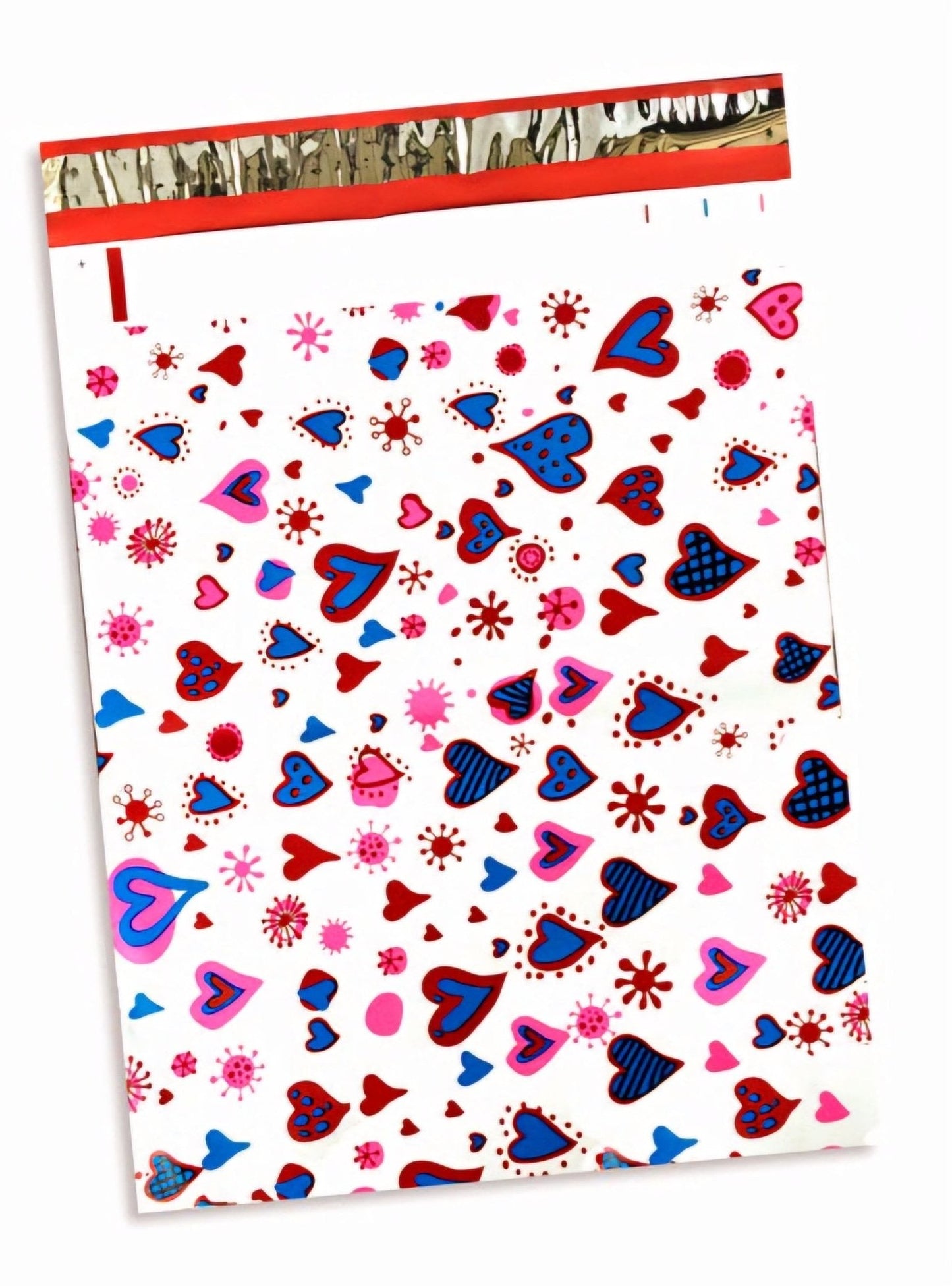 Blue Pink Heart Colorful Poly Mailers Size 6x9 Shipping Bags - Shipping In Style