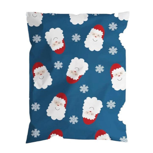 Blue Santa Poly Mailers Size 10x13 Christmas Shipping Bags - Shipping In Style