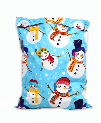 Blue Snowman Poly Mailers Size 10x13 Christmas Shipping Bags - Shipping In Style