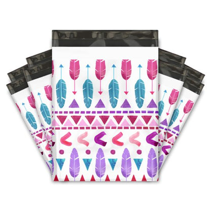 Boho Arrow & Feather Poly Mailers Size 10x13 Colorful Shipping Bags - Shipping In Style