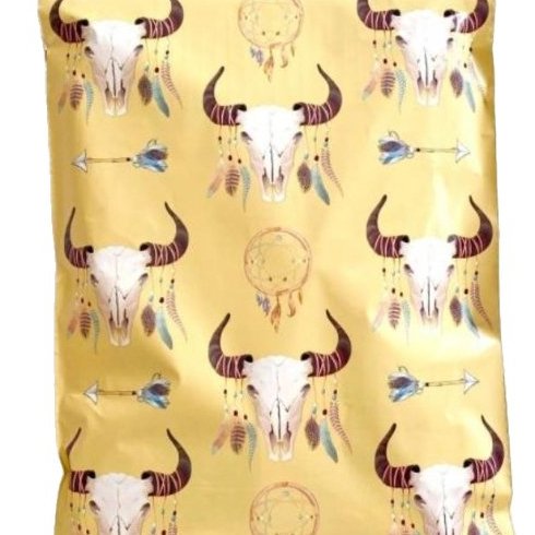 Boho Bull Western Poly Mailers Size 10x13 Colorful Shipping Bags - Shipping In Style