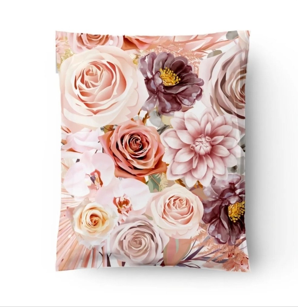 Boho Flowers Poly Mailers Size 14x17 Colorful Shipping Bags - Shipping In Style