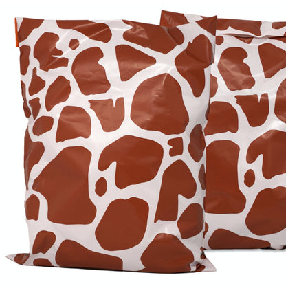 Brown Cow Print Poly Mailers Size 10x13 Shipping Bags - Shipping In Style