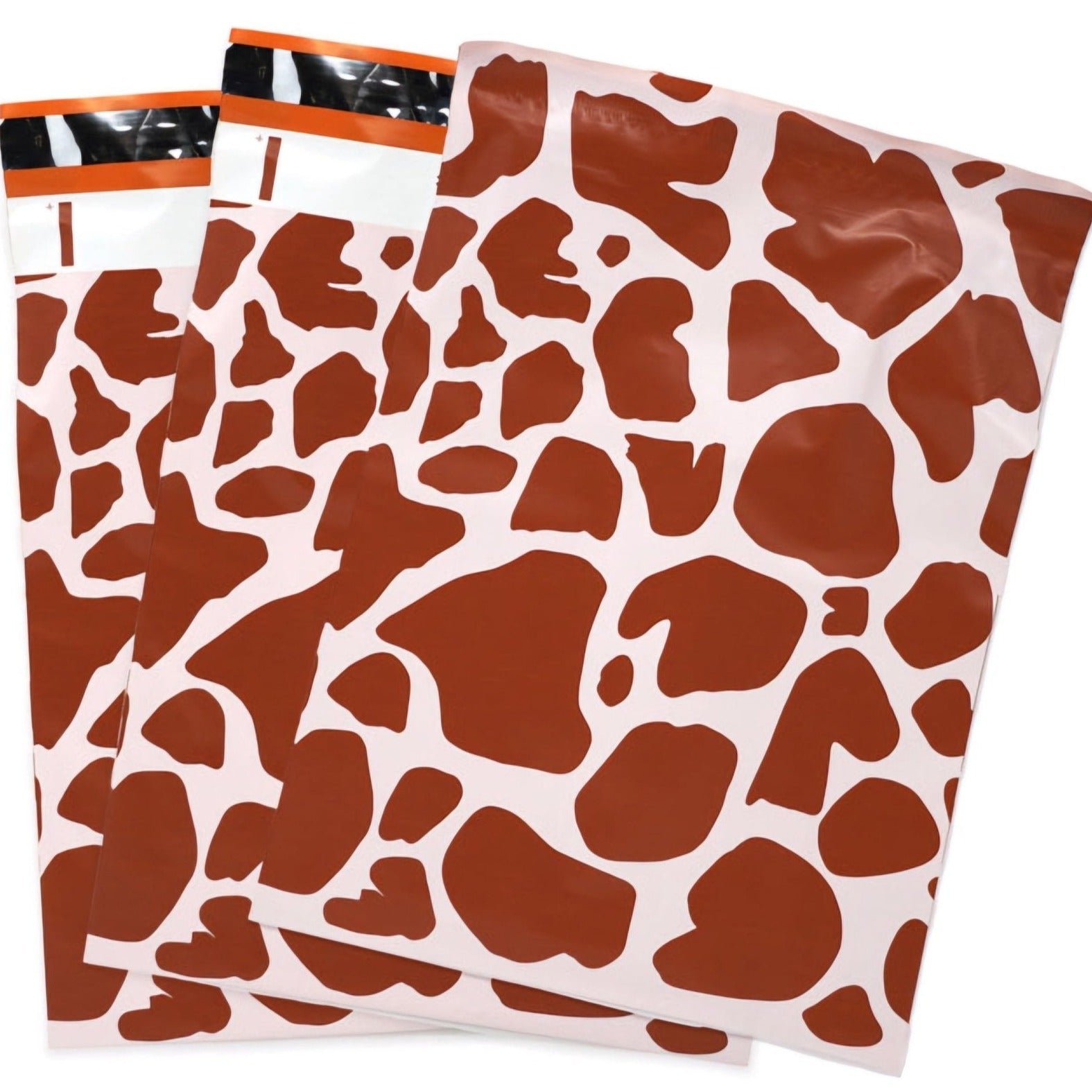 Brown Cow Print Poly Mailers Size 10x13 Shipping Bags - Shipping In Style