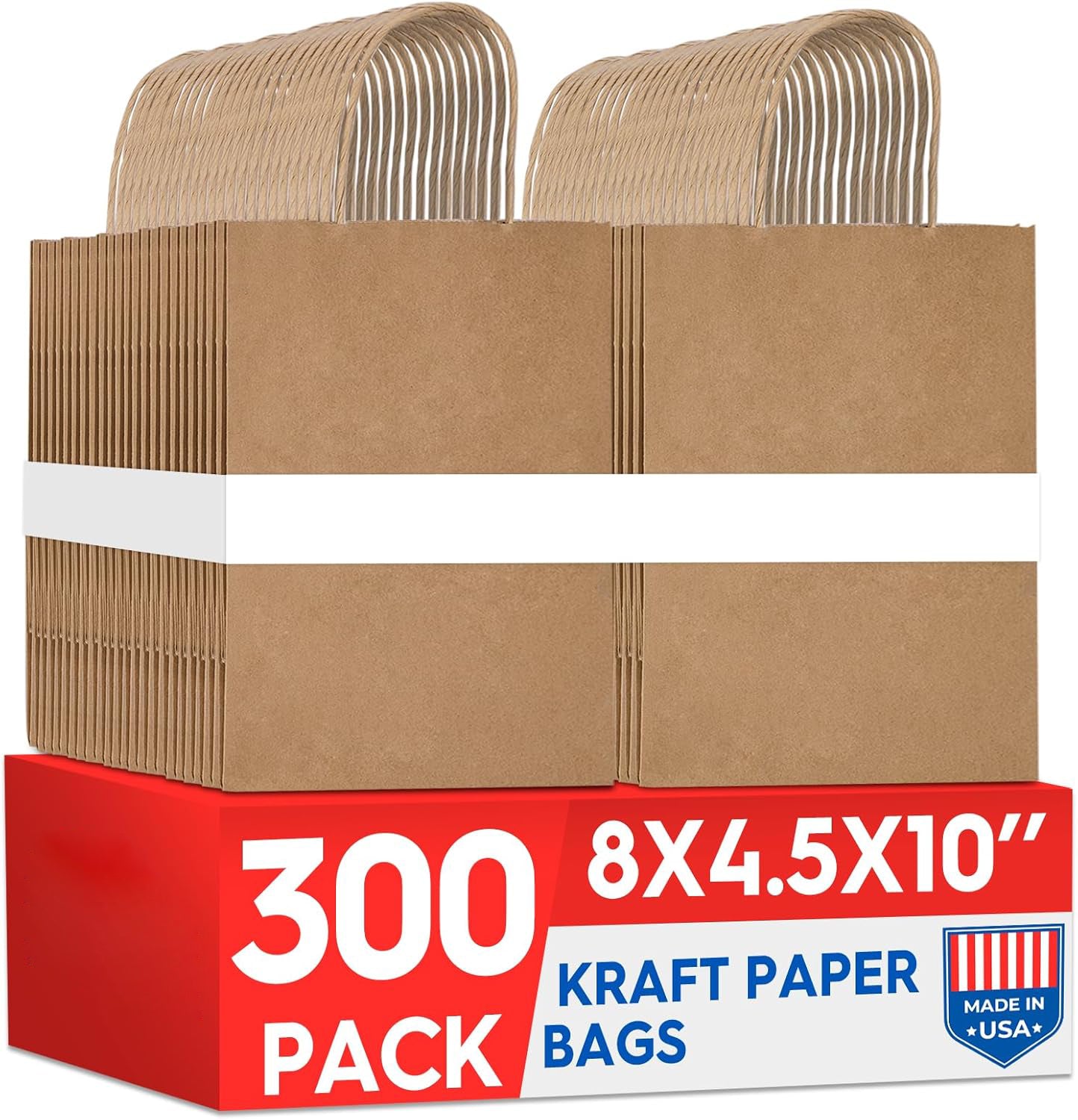 8x4.5x10 Inch Kraft Paper Gift Bags