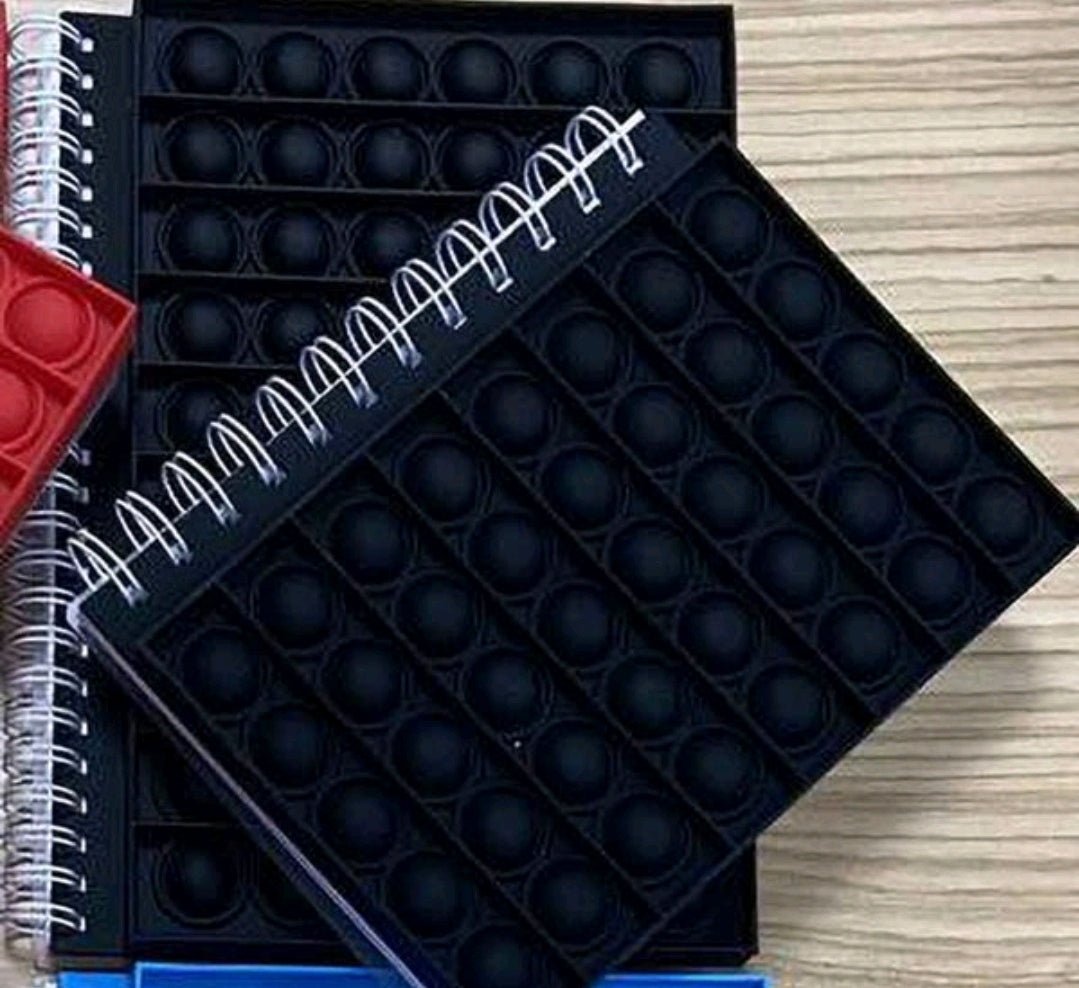 Bubble Fidget Push Pop Spiral Notebook Black - Shipping In Style