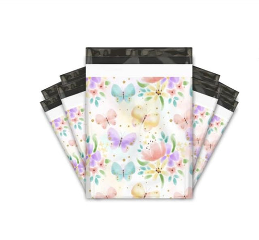 Butterfly Rainbow Poly Mailers Size 10x13 Spring Shipping Bags - Shipping In Style