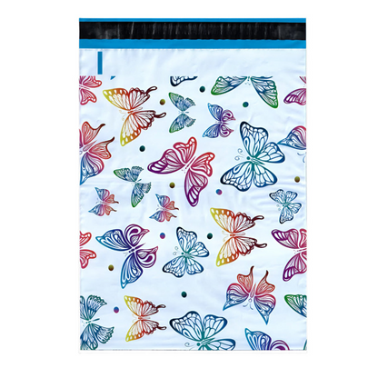 Rainbow Butterflies Poly Mailers Size 10x13 Butterfly Shipping Bags