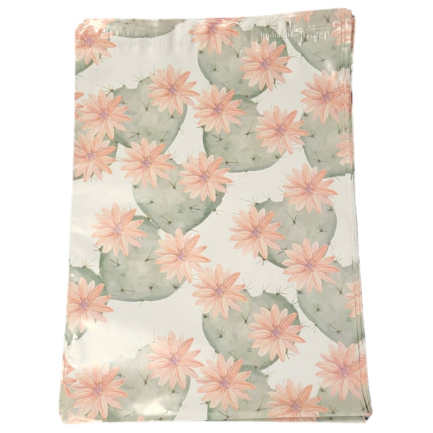 Cactus Blossoms Poly Mailers Size 10x13 Colorful Shipping Bags - Shipping In Style