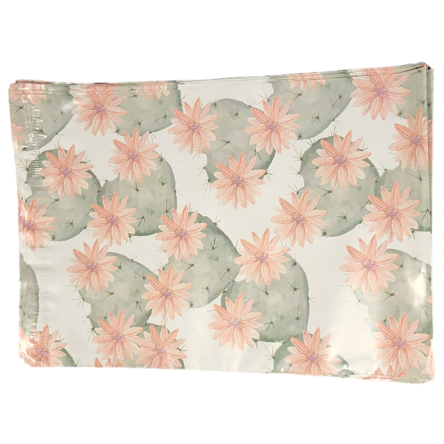 Cactus Blossoms Poly Mailers Size 10x13 Colorful Shipping Bags - Shipping In Style