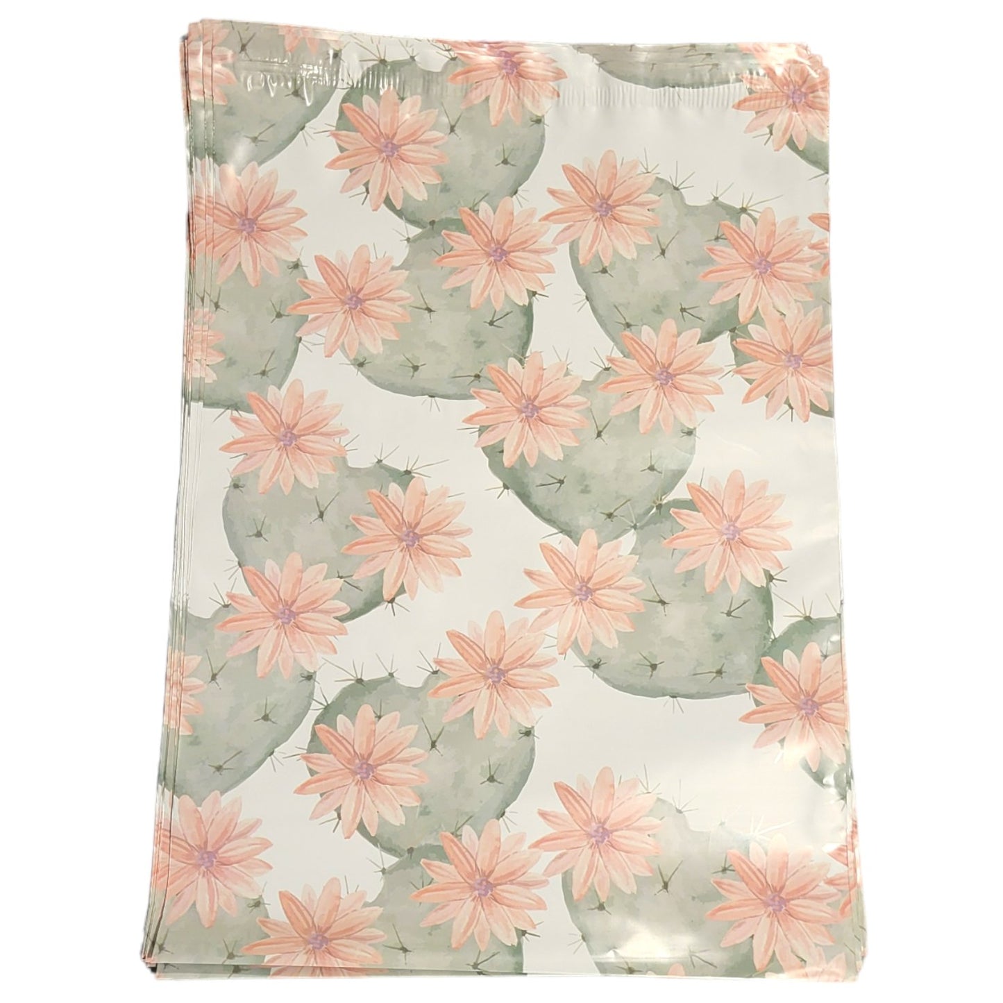 Cactus Blossoms Poly Mailers Size 10x13 Colorful Shipping Bags - Shipping In Style
